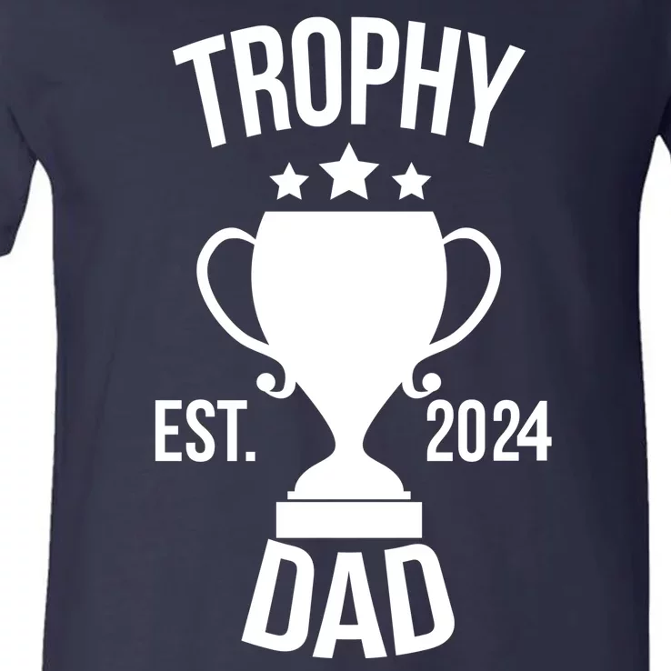 Trophy Dad Est 2024 V-Neck T-Shirt