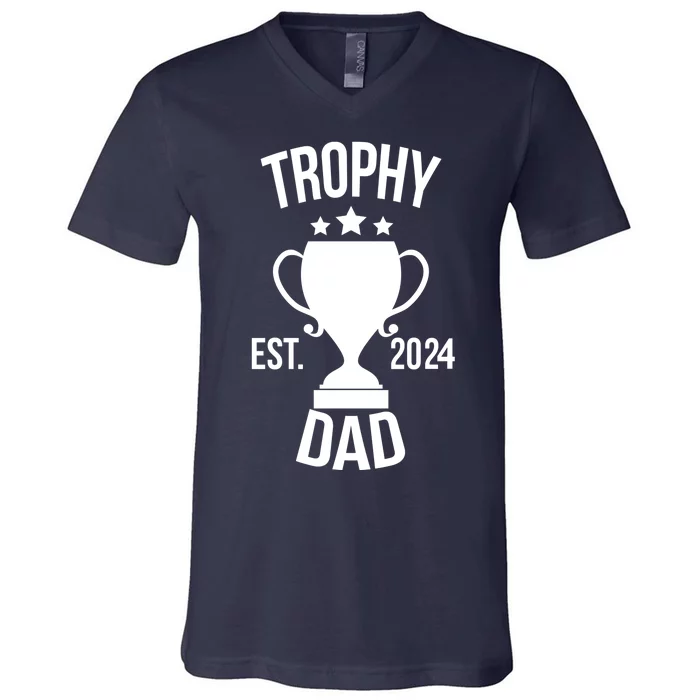 Trophy Dad Est 2024 V-Neck T-Shirt