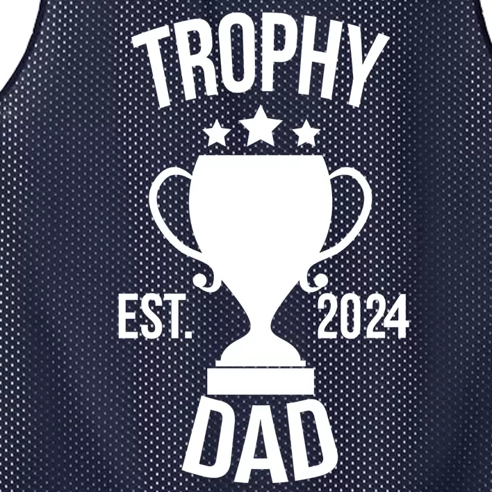 Trophy Dad Est 2024 Mesh Reversible Basketball Jersey Tank