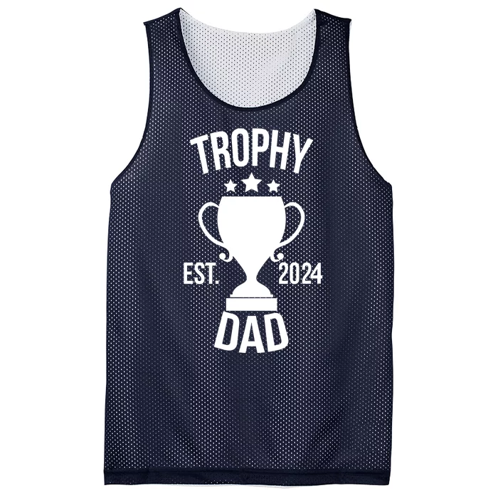 Trophy Dad Est 2024 Mesh Reversible Basketball Jersey Tank