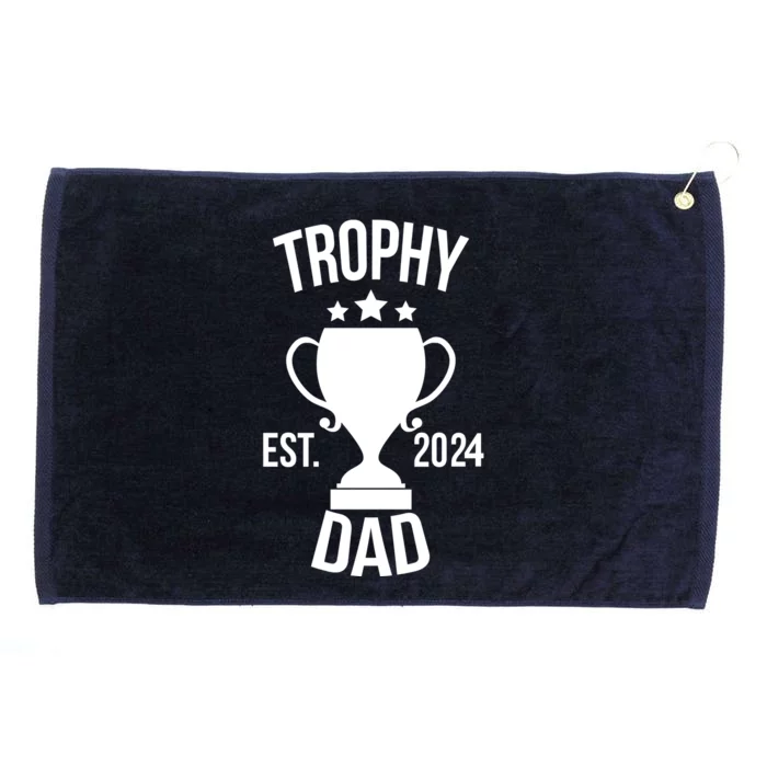 Trophy Dad Est 2024 Grommeted Golf Towel