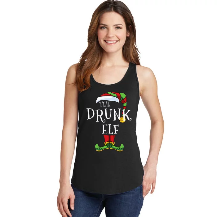 The Drunk Elf Family Matching Christmas Group Gift Pajama Ladies Essential Tank