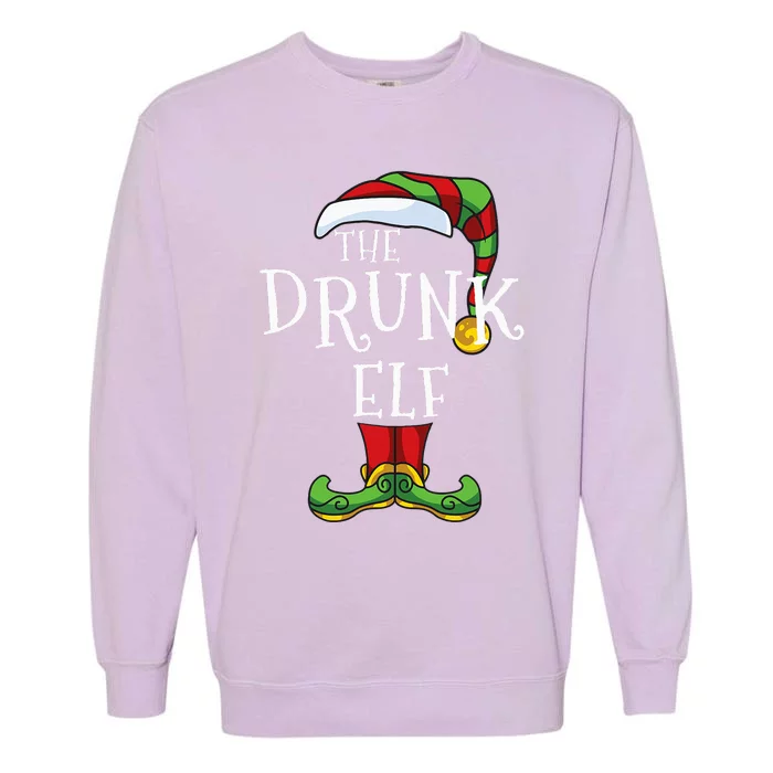 The Drunk Elf Family Matching Christmas Group Gift Pajama Garment-Dyed Sweatshirt