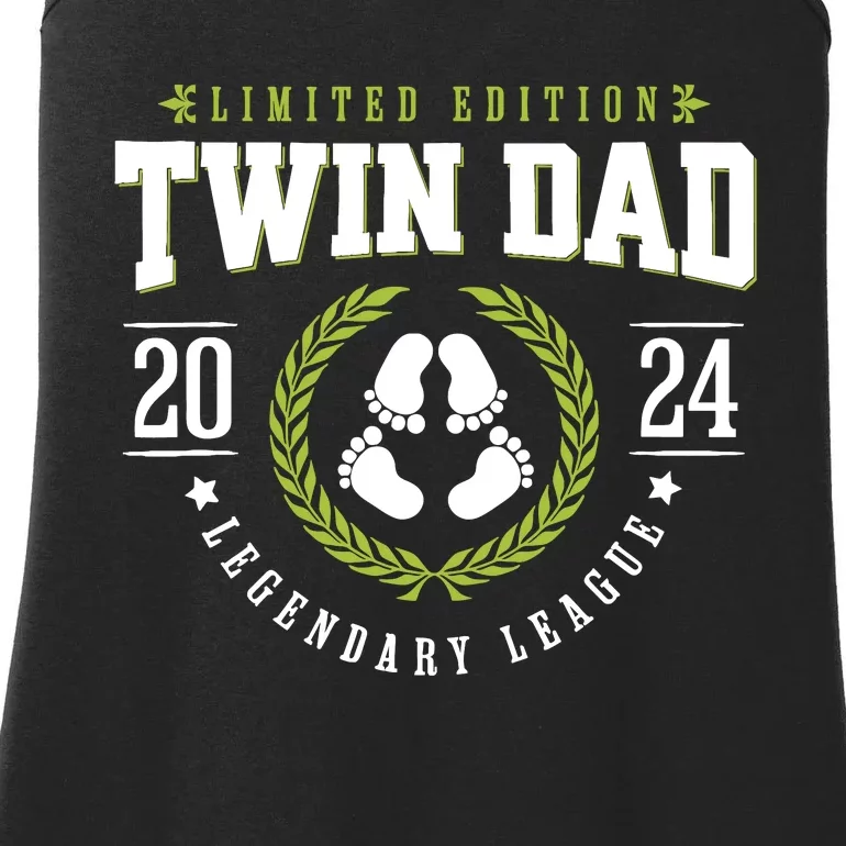 Twin Dad Est 2024 Twin Dad To Be Gifts New Daddy Viii Ladies Essential Tank