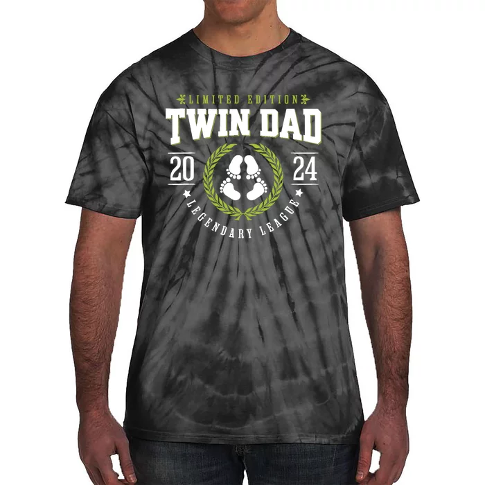 Twin Dad Est 2024 Twin Dad To Be Gifts New Daddy Viii Tie-Dye T-Shirt