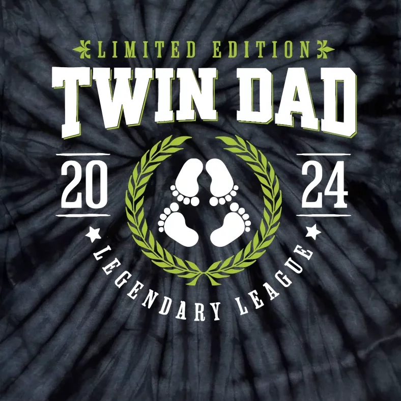 Twin Dad Est 2024 Twin Dad To Be Gifts New Daddy Viii Tie-Dye T-Shirt