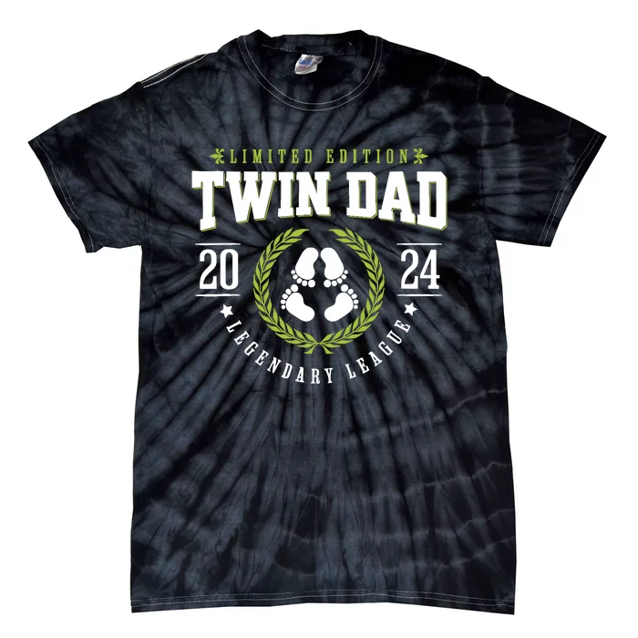 Twin Dad Est 2024 Twin Dad To Be Gifts New Daddy Viii Tie-Dye T-Shirt