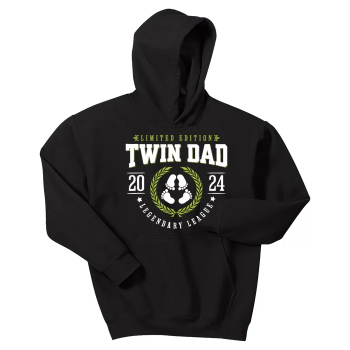 Twin Dad Est 2024 Twin Dad To Be Gifts New Daddy Viii Kids Hoodie