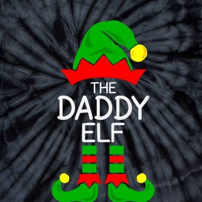 The Daddy Elf Funny Christmas, Christmas Squad, Snow, Christmas Lights Tie-Dye T-Shirt