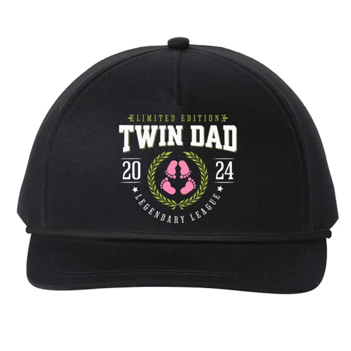 Twin Dad Est 2024 Twin Dad To Be New Daddy Snapback Five-Panel Rope Hat