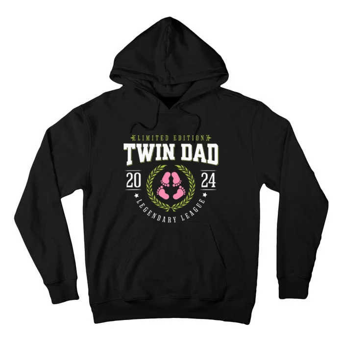 Twin Dad Est 2024 Twin Dad To Be New Daddy Tall Hoodie