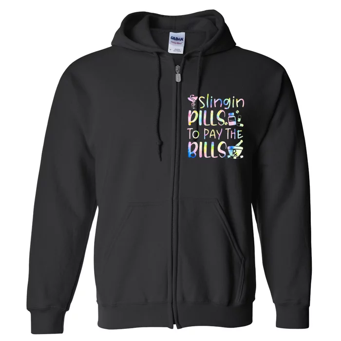 Tie Dye Educated Drug Dealer Humor Pharmacist Pills Medicine Full Zip Hoodie