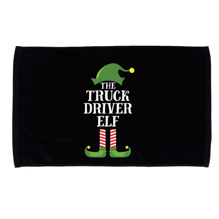 Truck Driver Elf Matching Family Group Christmas Party Microfiber Hand Towel