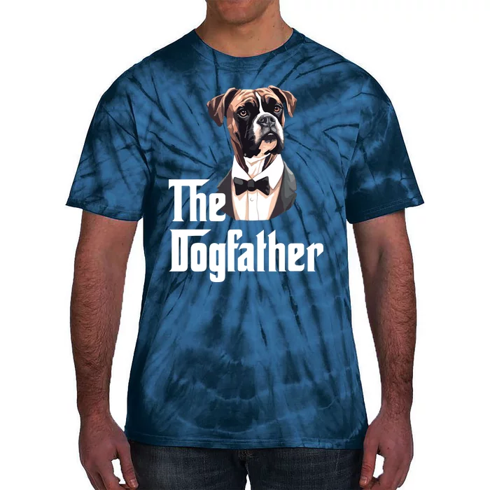 The Dog Father Boxer Boxer Dog Owner Dog Dad Funny Tie-Dye T-Shirt