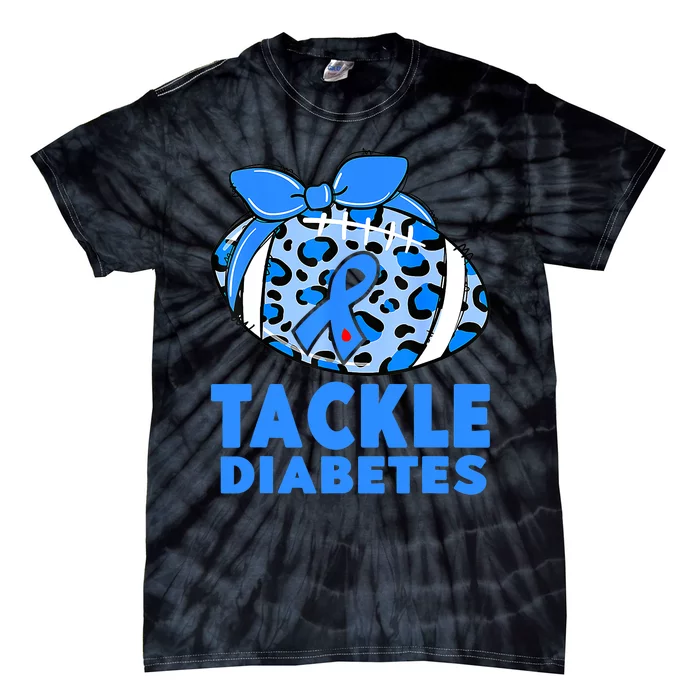 Tackle Diabetes Funny Football Fan Diabetic Warrior Tie-Dye T-Shirt