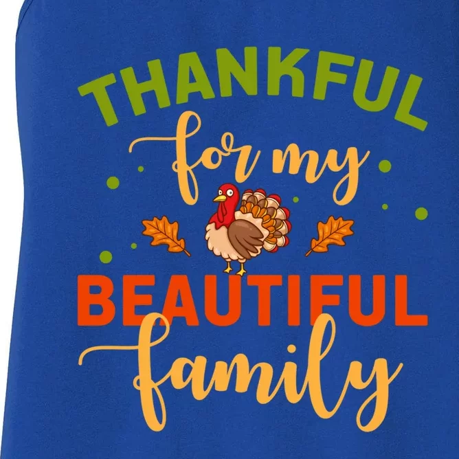 Thanksgiving Day Family Blessing Grateful Gift Women's Racerback Tank