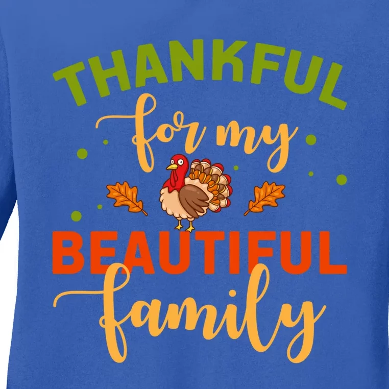 Thanksgiving Day Family Blessing Grateful Gift Ladies Long Sleeve Shirt