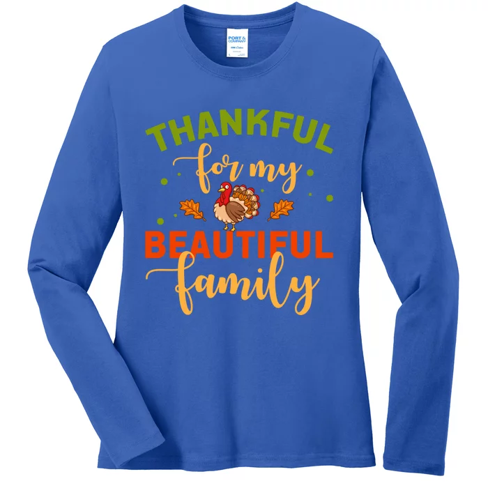 Thanksgiving Day Family Blessing Grateful Gift Ladies Long Sleeve Shirt