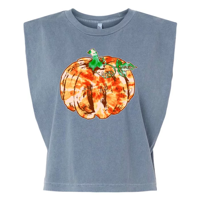 Tie Dye Fall Autumn Pumpkins Garment-Dyed Women's Muscle Tee