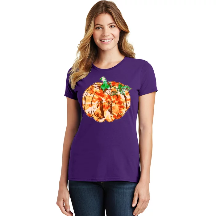 Tie Dye Fall Autumn Pumpkins Women's T-Shirt