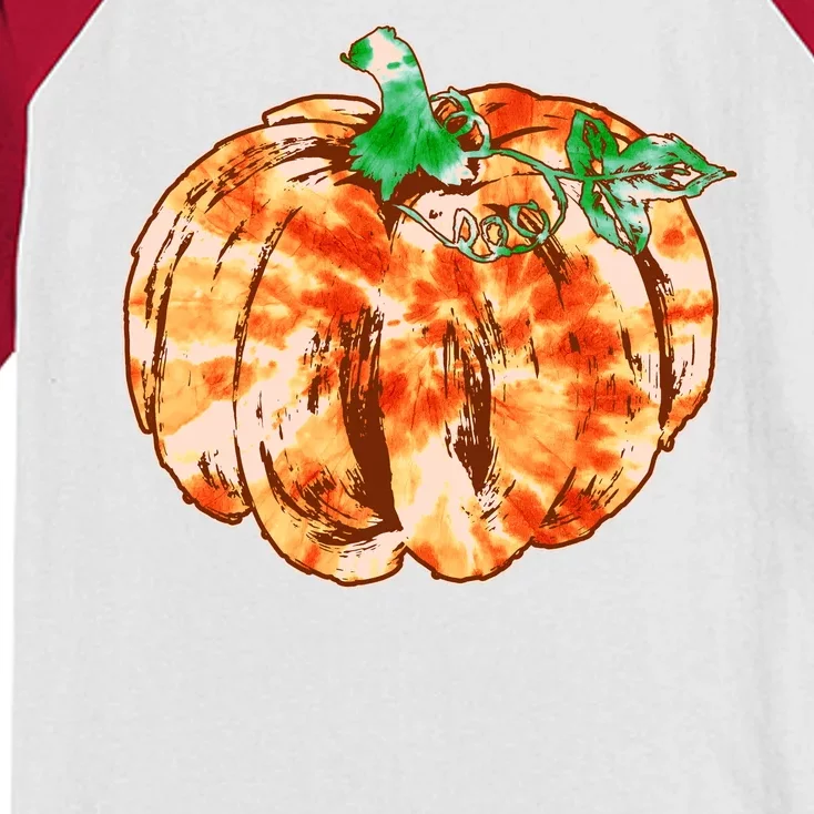 Tie Dye Fall Autumn Pumpkins Kids Colorblock Raglan Jersey