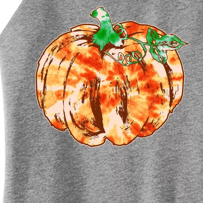 Tie Dye Fall Autumn Pumpkins Women’s Perfect Tri Rocker Tank