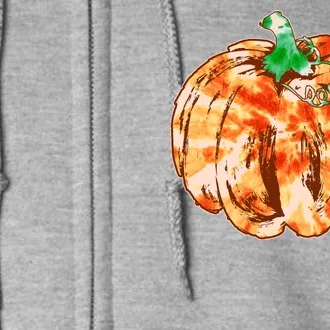 Tie Dye Fall Autumn Pumpkins Full Zip Hoodie