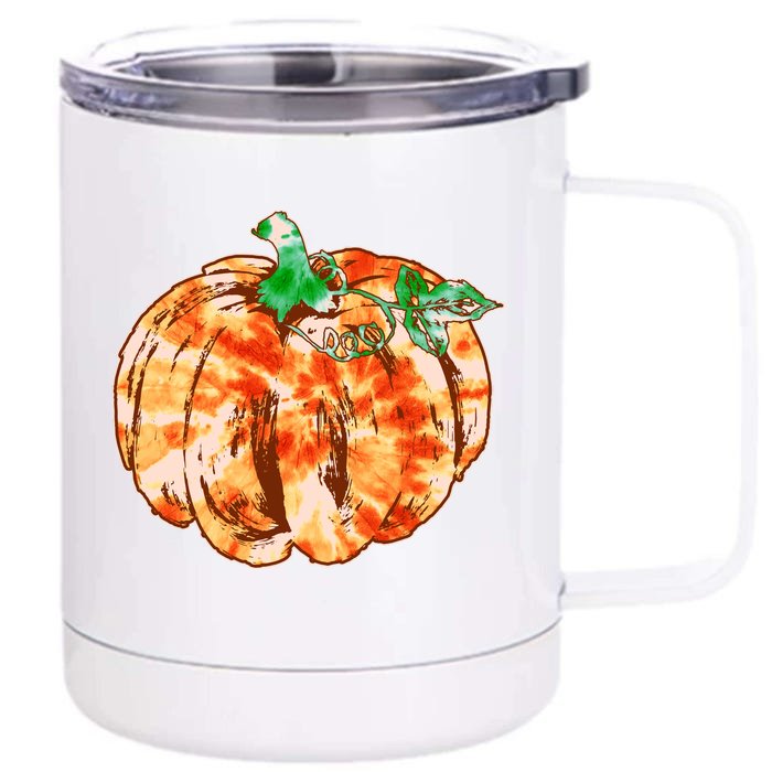 Tie Dye Fall Autumn Pumpkins Front & Back 12oz Stainless Steel Tumbler Cup