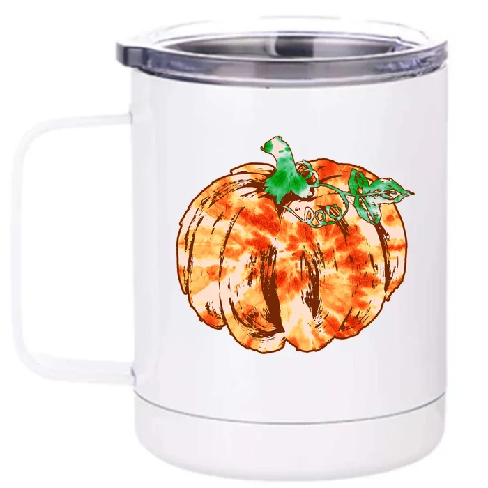 Tie Dye Fall Autumn Pumpkins Front & Back 12oz Stainless Steel Tumbler Cup