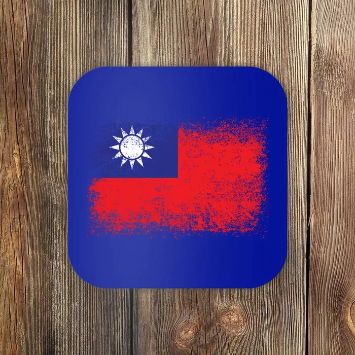 Taiwan Distressed Flag Gift Vintage Tee Gift Coaster