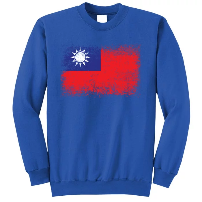 Taiwan Distressed Flag Gift Vintage Tee Gift Tall Sweatshirt