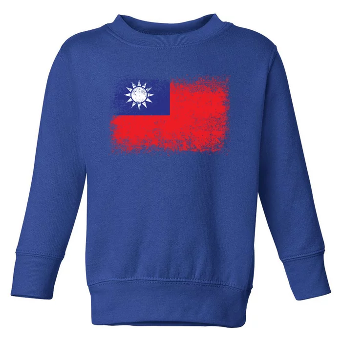 Taiwan Distressed Flag Gift Vintage Tee Gift Toddler Sweatshirt