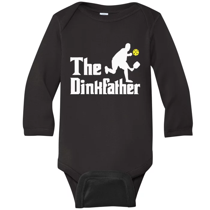 The Dinkfather Funny Pickleball Player Paddleball Lover Baby Long Sleeve Bodysuit