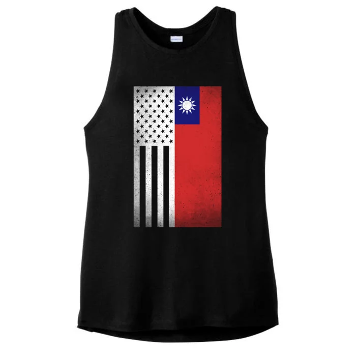 Taiwan Design For Proud Taiwanese Americans Gift Ladies Tri-Blend Wicking Tank