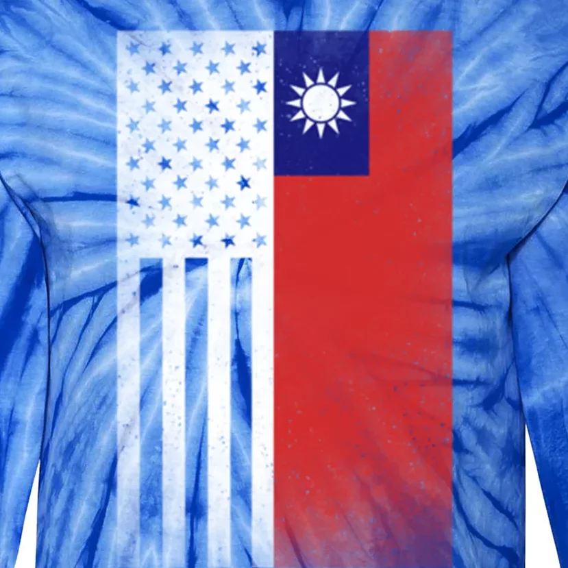 Taiwan Design For Proud Taiwanese Americans Gift Tie-Dye Long Sleeve Shirt