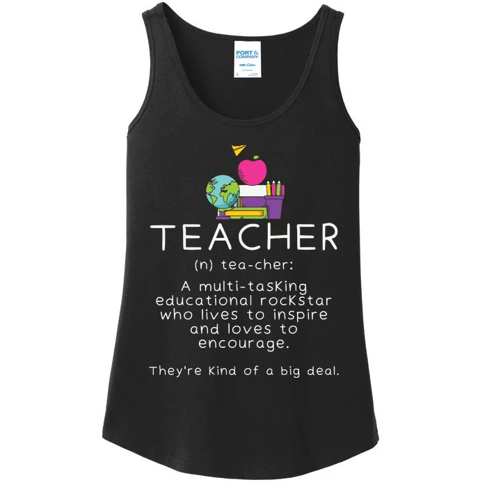 Teacher Definition Funny Teaching School Teacher Ladies Essential Tank