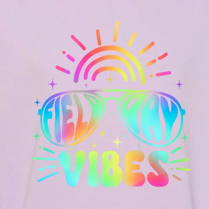 Tie Dye Field Day Vibes Last Day Of School Field Day Teacher Students Garment-Dyed Sweatshirt