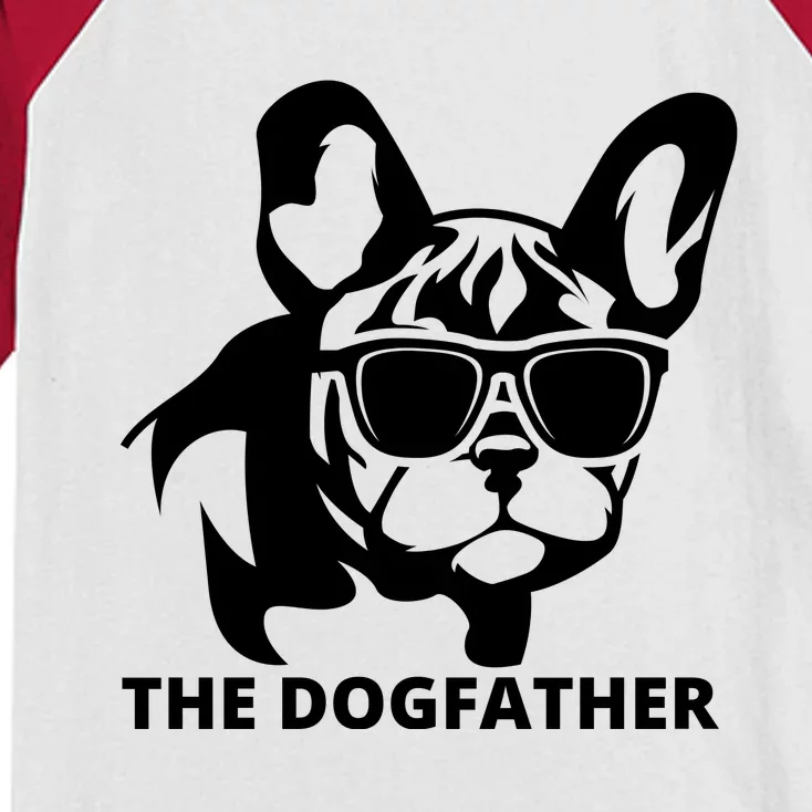 The Dogfather French Bulldog Hoodie Kids Colorblock Raglan Jersey