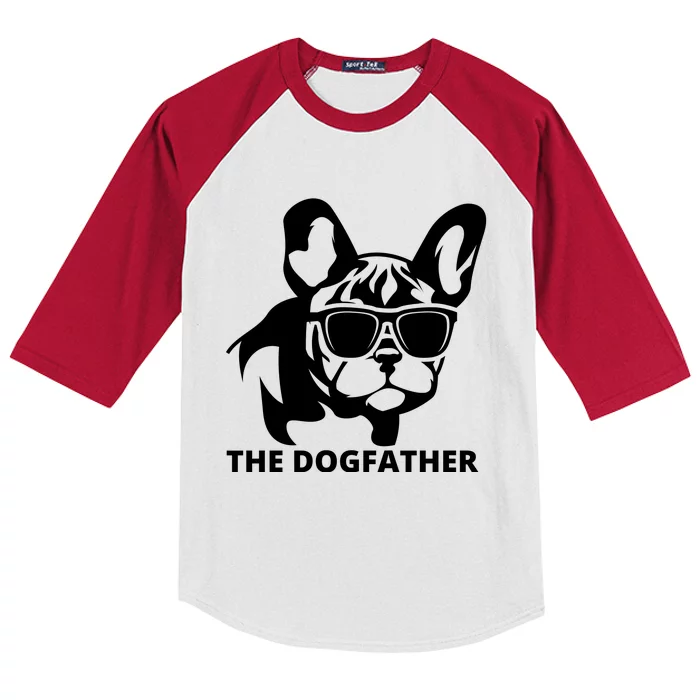 The Dogfather French Bulldog Hoodie Kids Colorblock Raglan Jersey