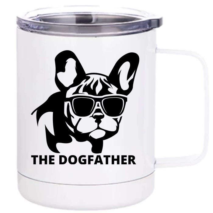 The Dogfather French Bulldog Hoodie Front & Back 12oz Stainless Steel Tumbler Cup