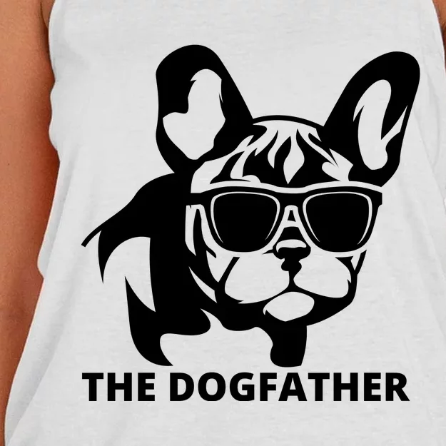 The Dogfather French Bulldog Hoodie Women's Knotted Racerback Tank