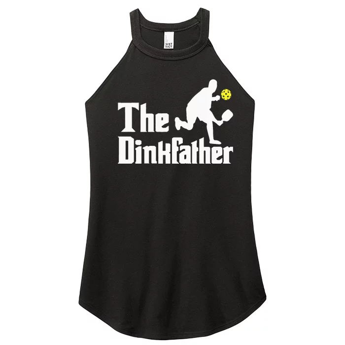 The Dinkfather Funny Pickleball Player Paddleball Lover Women’s Perfect Tri Rocker Tank