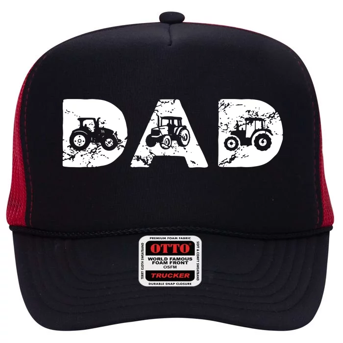 Tractor Dad Farming Father Farm Lover Farmer Daddy High Crown Mesh Trucker Hat