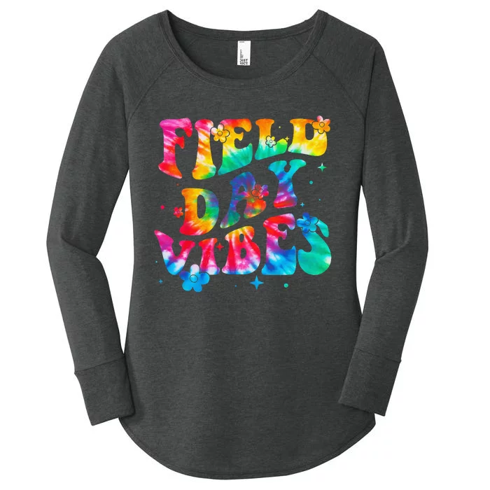 Tie Dye Field Day Vibes Last Day Of School Field Day Teacher Women's Perfect Tri Tunic Long Sleeve Shirt