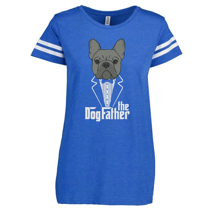 The Dogfather! French Bulldog Dad Frenchie Papa Gift Enza Ladies Jersey Football T-Shirt