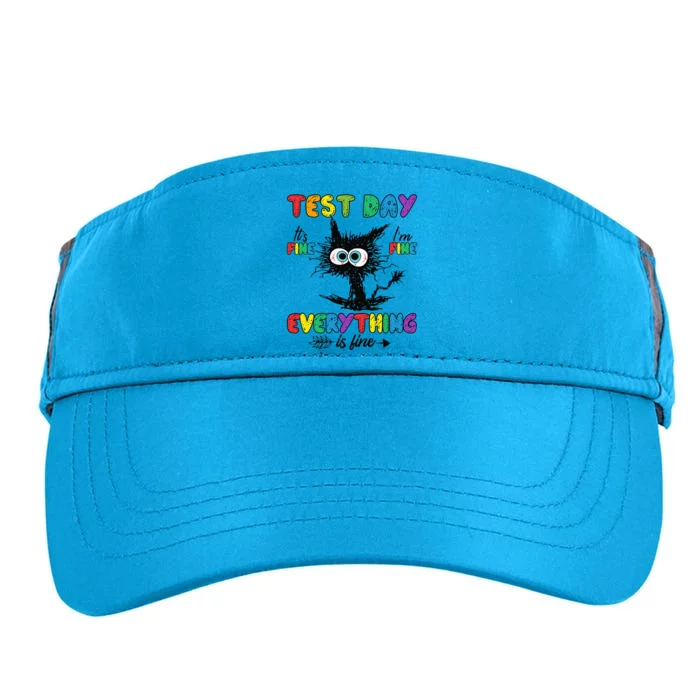 Test Day Funny Stressed Cat Teacher Student Testing Day Adult Drive Performance Visor