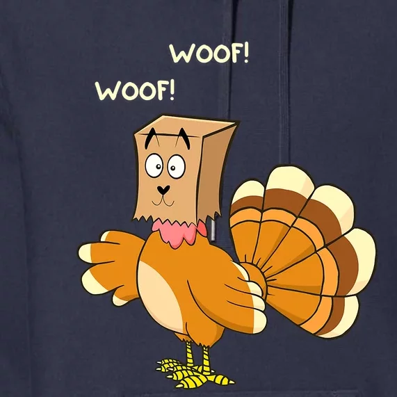 Thanksgiving Dog Fake Dog Woof Thanksgiving Turkey Premium Hoodie