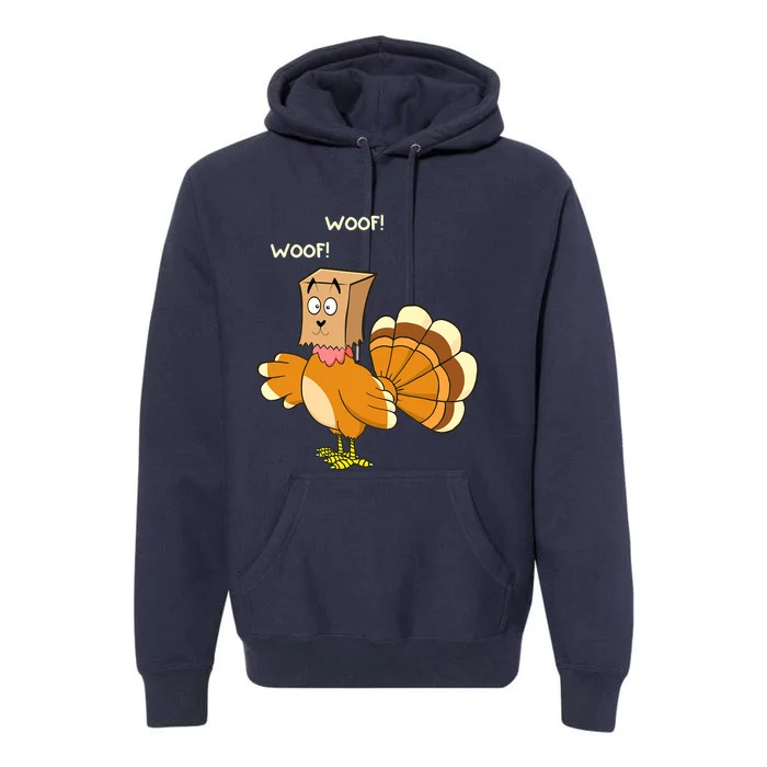 Thanksgiving Dog Fake Dog Woof Thanksgiving Turkey Premium Hoodie