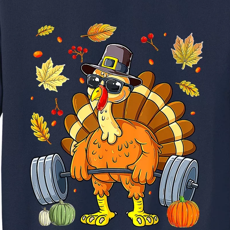 Turkey Deadlift Fitness Weightlifting Thanksgiving Day Tall Sweatshirt