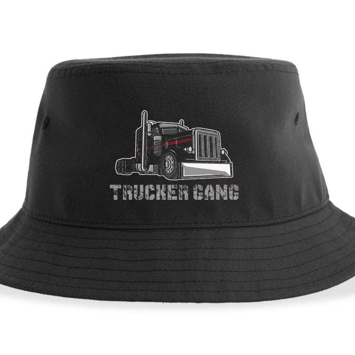 Truck Driver Funny Big Trucking Trucker Gang Sustainable Bucket Hat